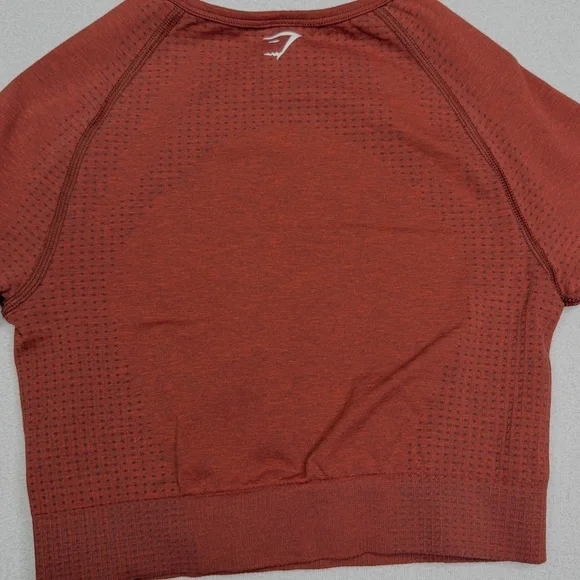Gymshark Vital Seamless 2.0 Long Sleeve Crop Top•Brick Red Marl - Picture 5 of 8